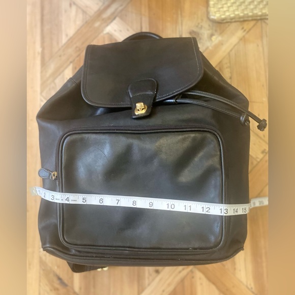 🎀 Super Rare Vintage Coach Retro Classsic Black Leather Backpack EUC   Spacious - Picture 7 of 9